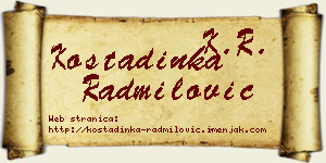 Kostadinka Radmilović vizit kartica